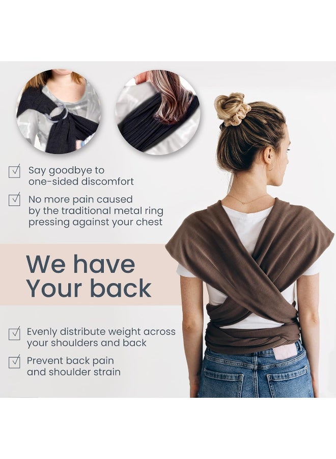 Max&So Baby Wrap Carrier - Premium Cotton Sling for Newborns to Toddlers - Hands-Free, Soothing Wrap with Front Pocket for Essentials - One Size Fits All - Image 5